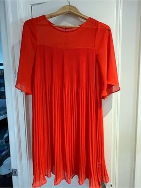 Red Pleated Maeve Chiffon Women’s Dress